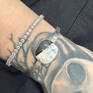 Silver Bracelet With Buffalo Stone